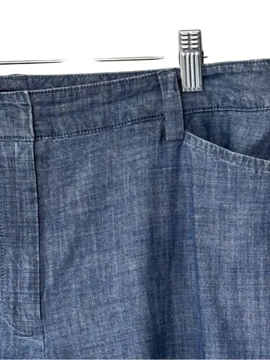 Lands’ End Mid Rise Slim leg 100% cotton flat front pants. Women’s 10 - Picture 2 of 5